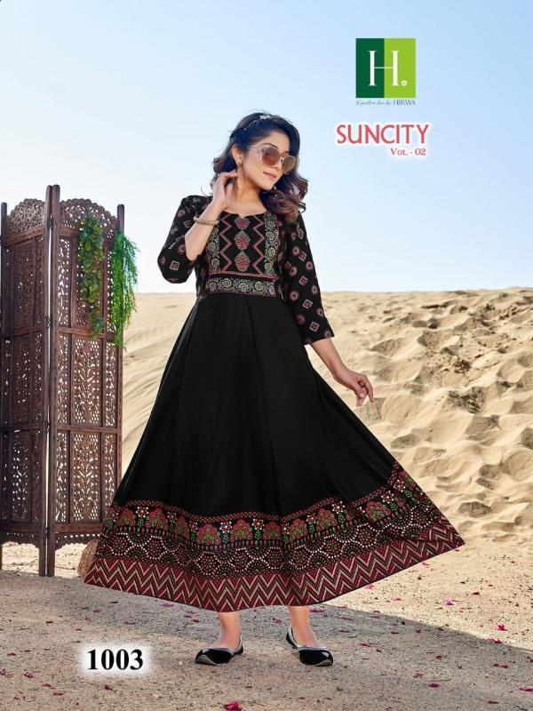 Hirwa Suncity Vol 2 Plus Size Designer Long Anarkali Kurti Collection